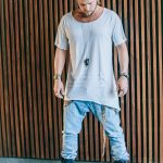 Asymmetric Bamboo Tshirt: Deep Vneck Festival Top